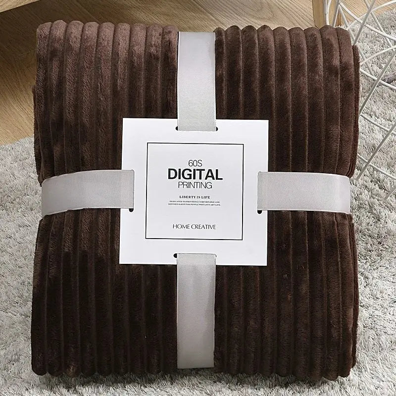 Soft Adult Cover Coral Fleece Blanket On The Sofa