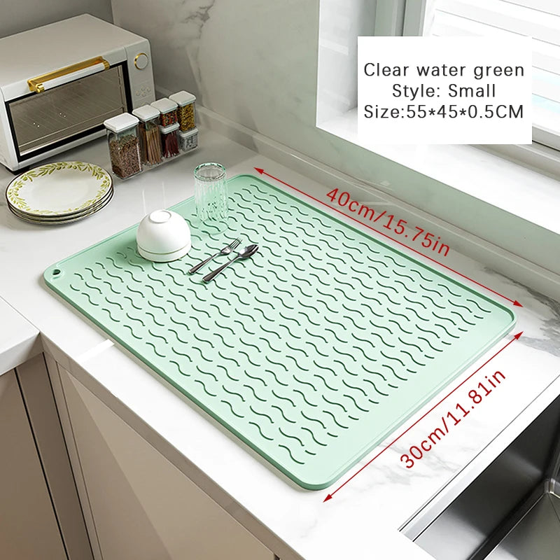Silicone Drying Mat Heat Resistant Non-Slip Draining Mat