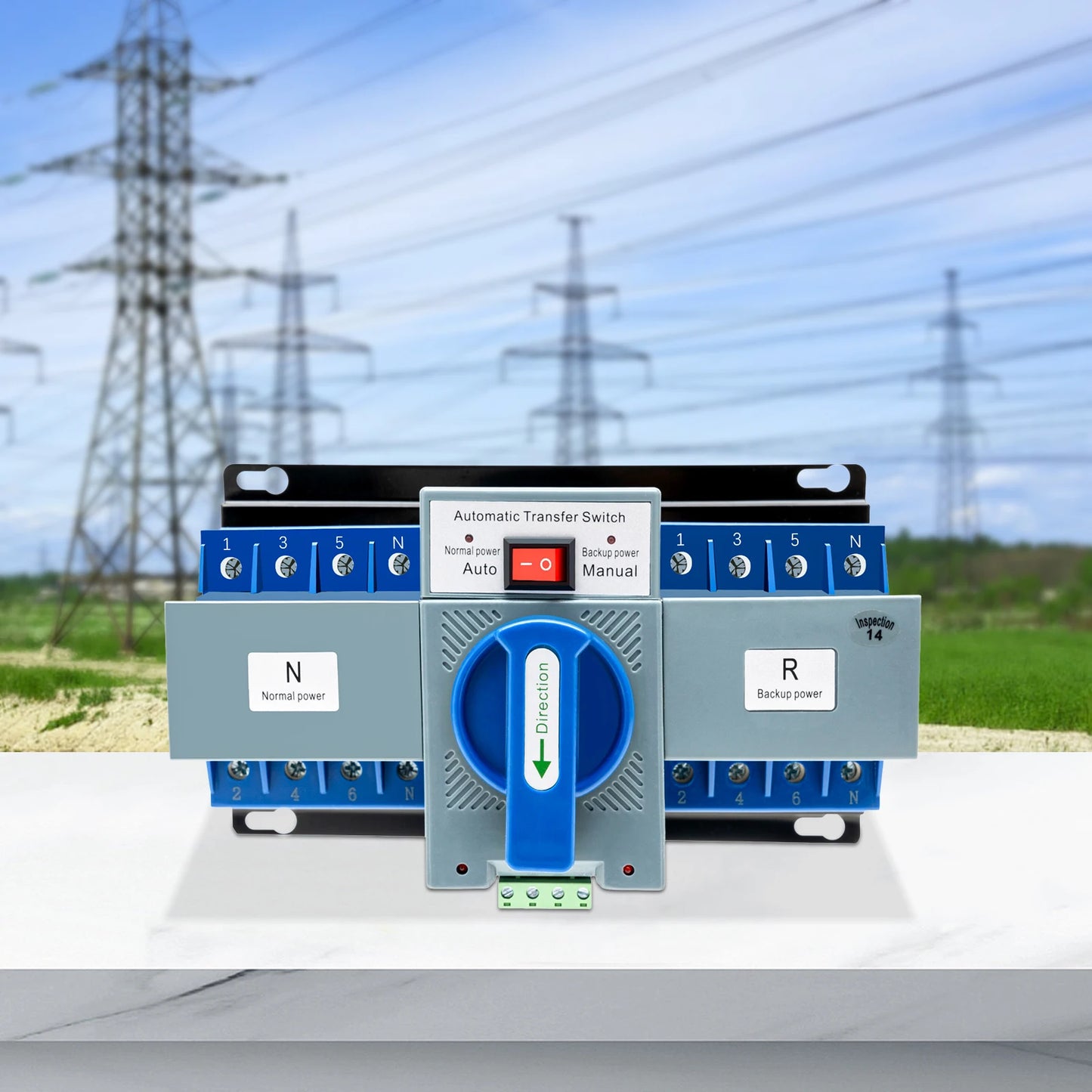 Dual Power Automatic Transfer Switch, flame-retardant plastic shell