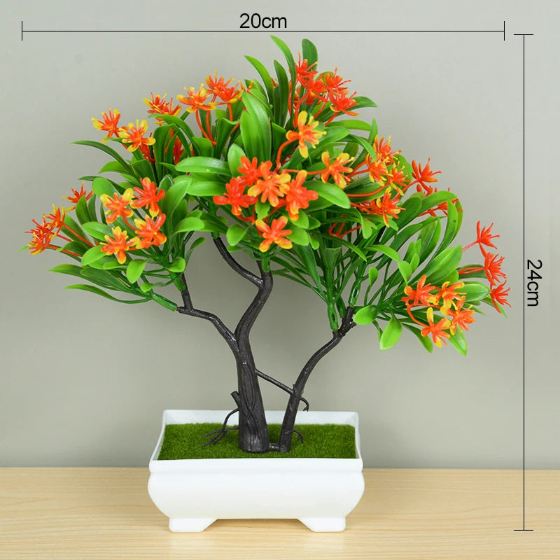 Small Tree Pot Fake Plant Flowers Potted Ornaments For Home