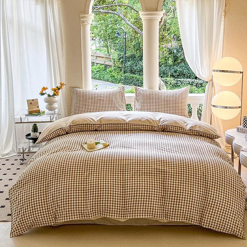 Microfiber Bedding Set Queen Size Duvet Cover for Kids Single Bed