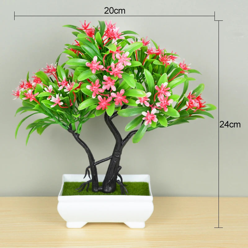 Small Tree Pot Fake Plant Flowers Potted Ornaments For Home