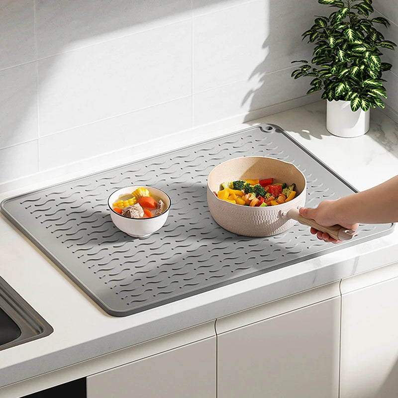 Silicone Drying Mat Heat Resistant Non-Slip Draining Mat