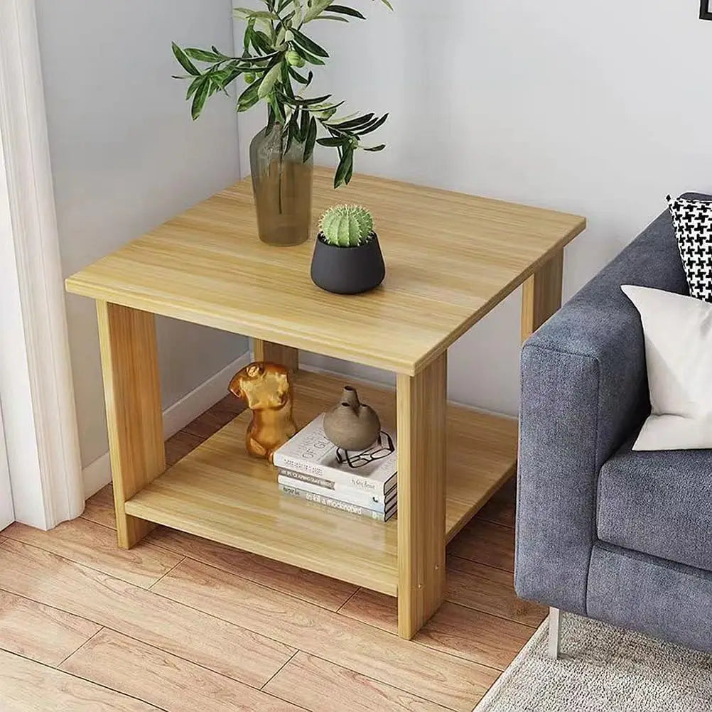 Simple Bedside table Solid Wood Nightstands Double-Layer Night table