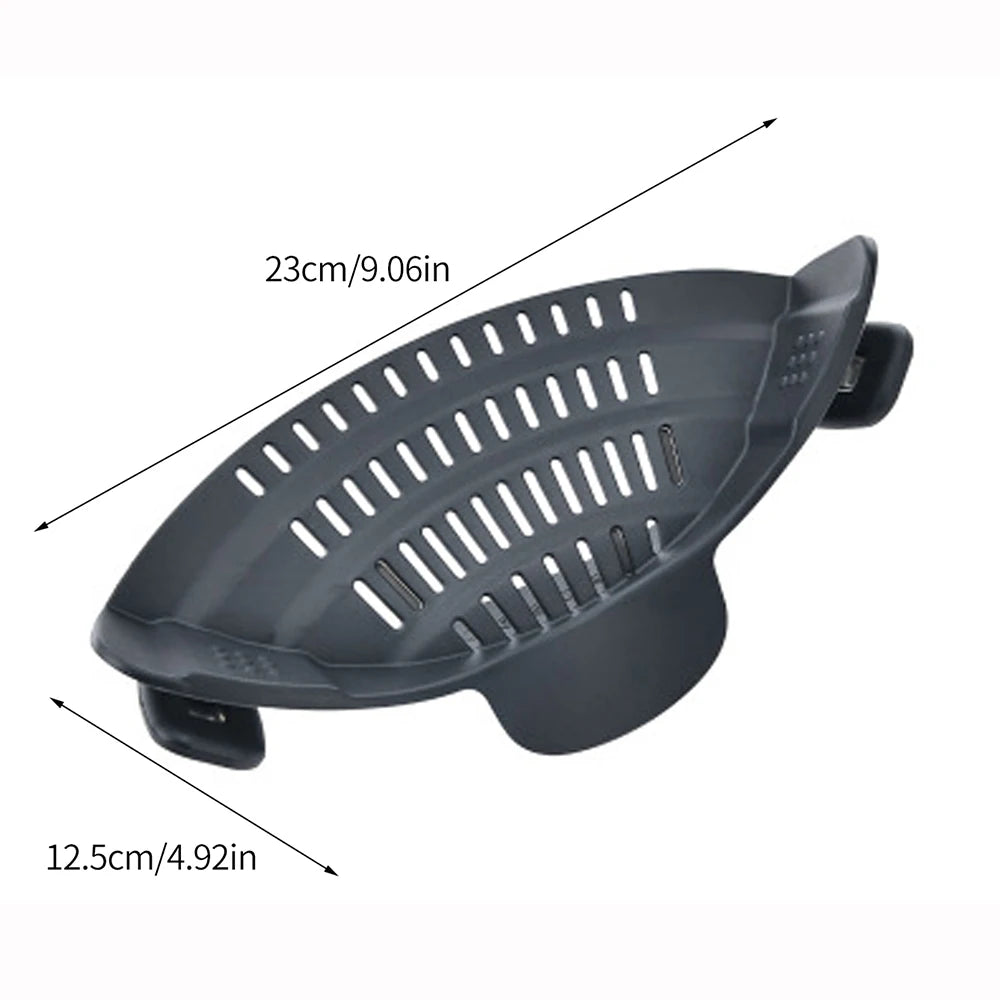 Silicone Kitchen Strainer Clip On Pots and Pans Drain Rack