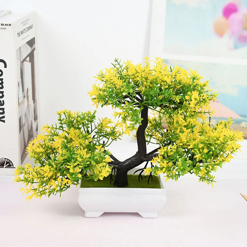Small Tree Pot Fake Plant Flowers Potted Ornaments For Home