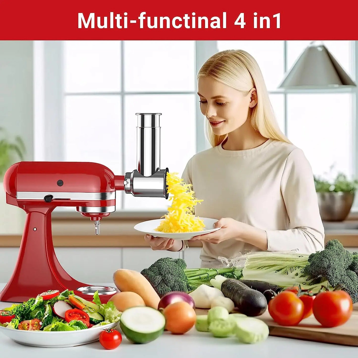 Attachment for KitchenAid Stand Mixers as Vegetable Chopper Accessory-Salad Maker