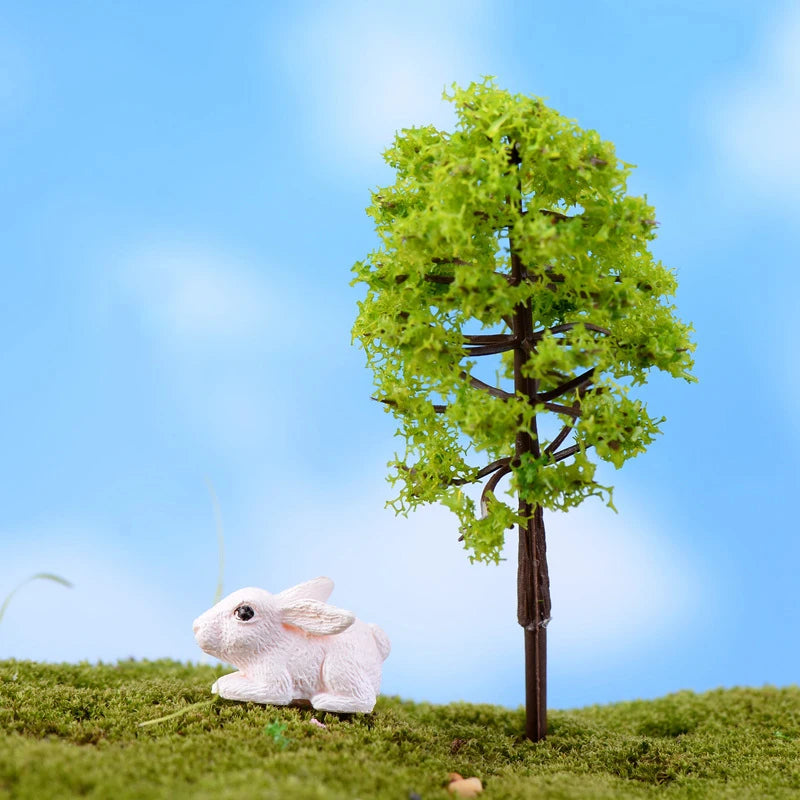 Mini Tree Garden Figurines Multi-style Diy Miniature Craft  Plastic
