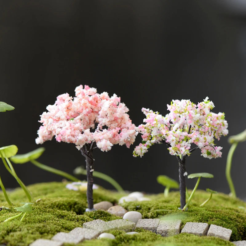Mini Tree Garden Figurines Multi-style Diy Miniature Craft  Plastic